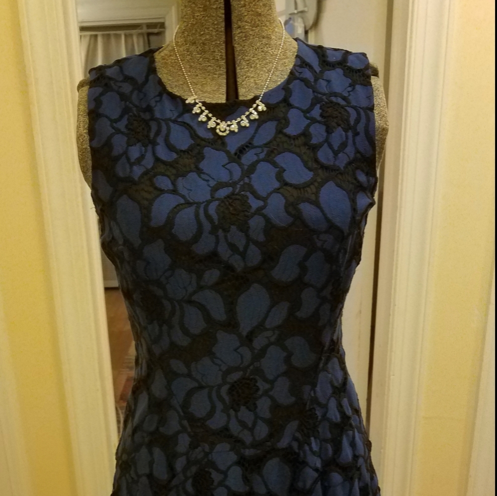 Tommy Hilfiger blue and black lace dress NWOT